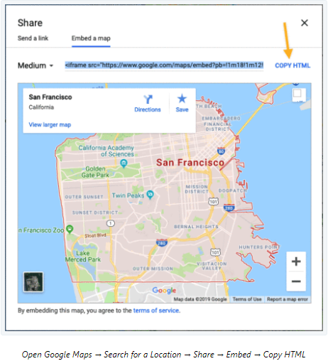 GoogleMap in small business website 