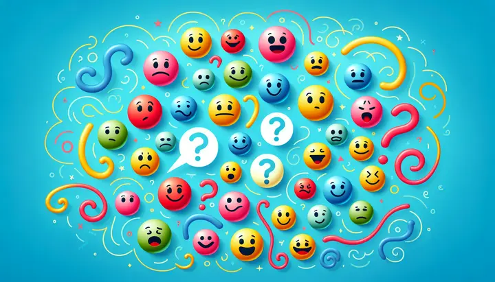 Illustration of various Snapchat emojis with question marks