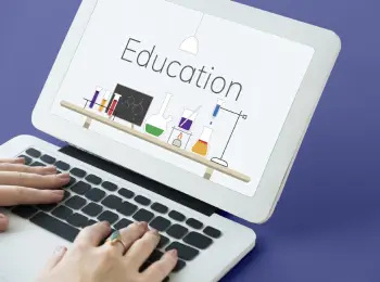 education website visual on laptop