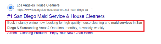 Optimize Meta Descriptions and Headings of All Your Cleaning Services